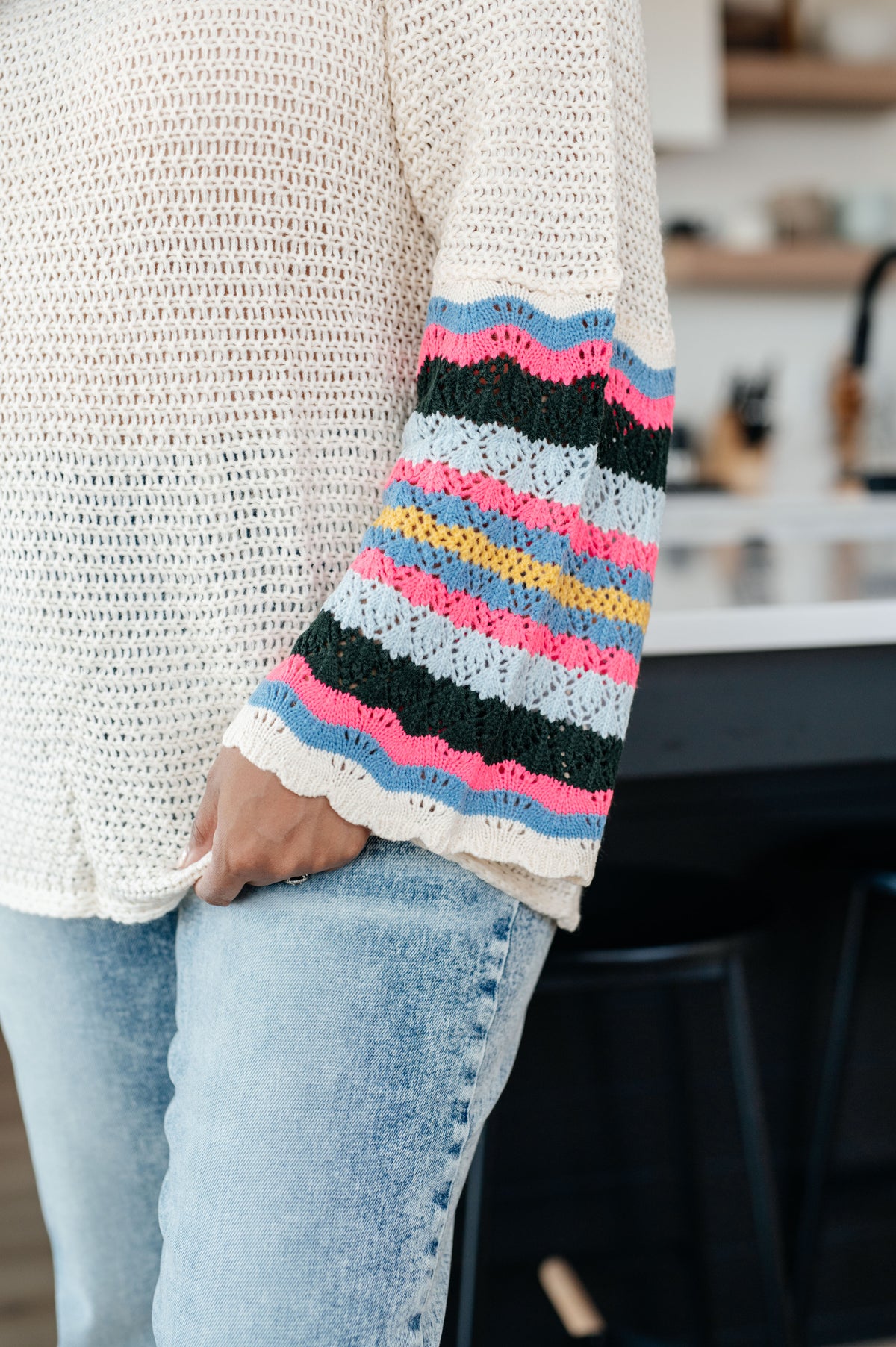 End of the Story Striped Sleeve Sweater - 10/13/2025
