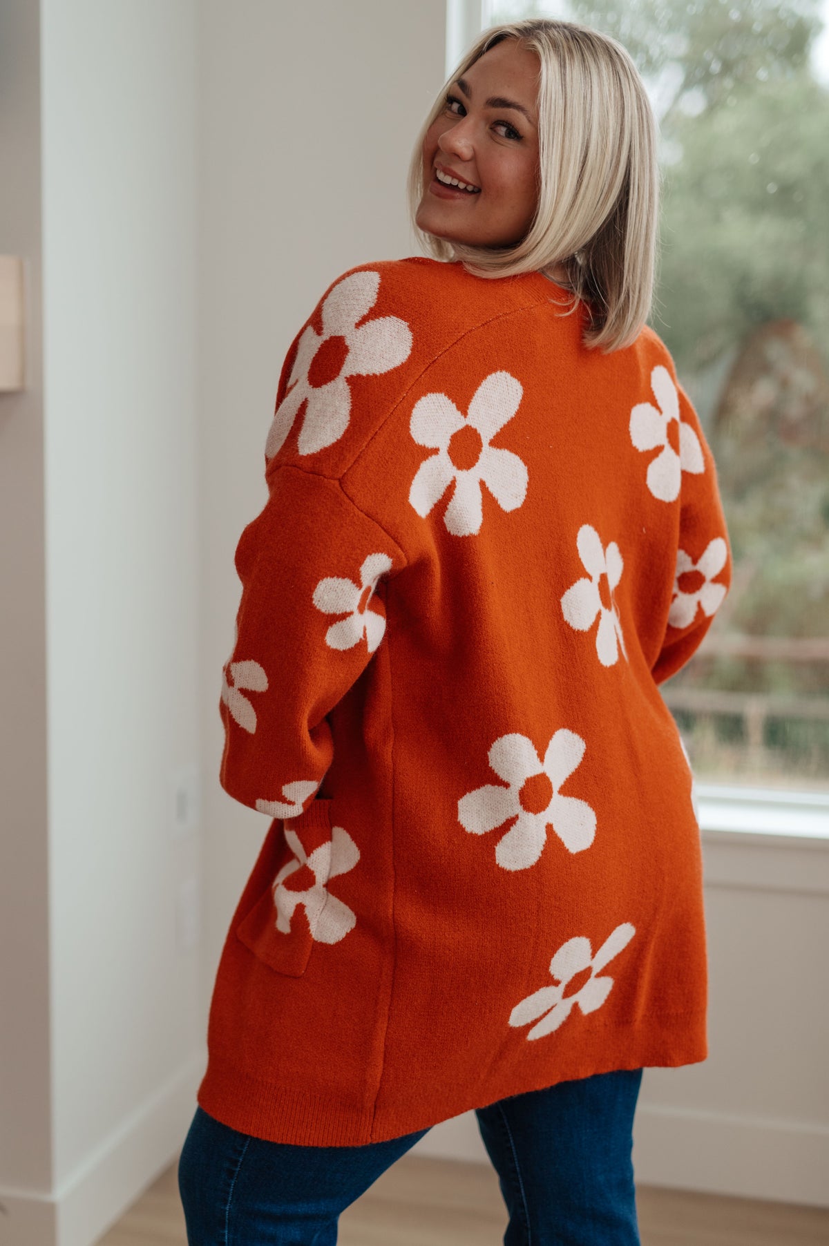 Enough Anyways Floral Cardigan in Burnt Orange - 10/27/2025