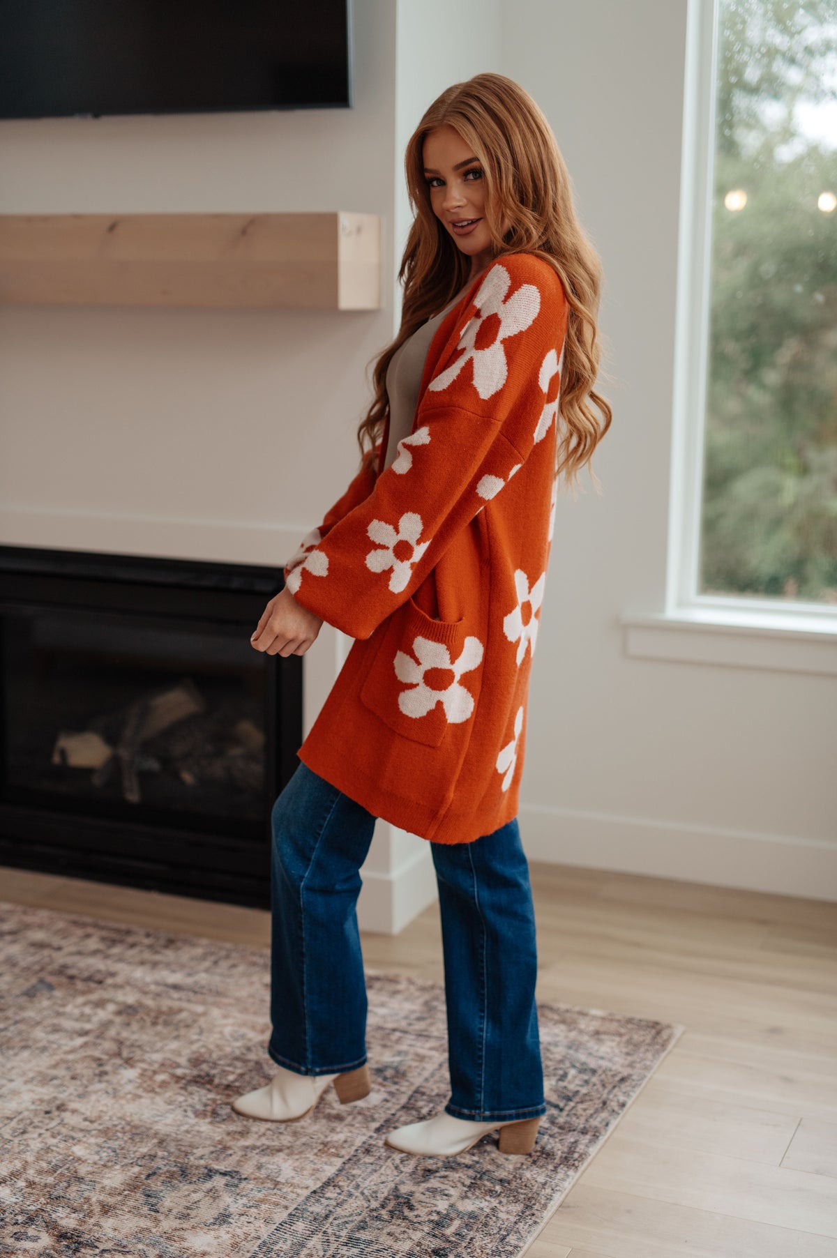 Enough Anyways Floral Cardigan in Burnt Orange - 10/27/2025