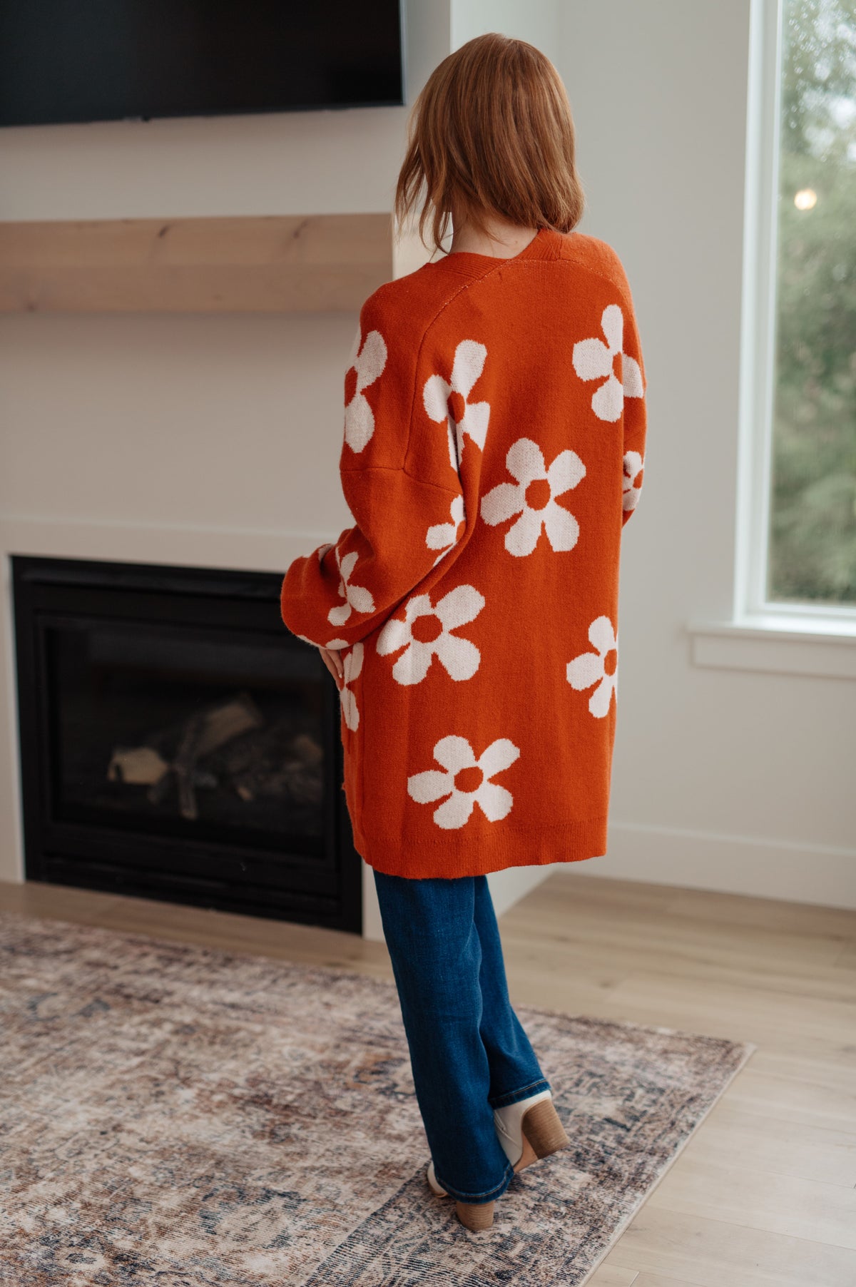 Enough Anyways Floral Cardigan in Burnt Orange - 10/27/2025