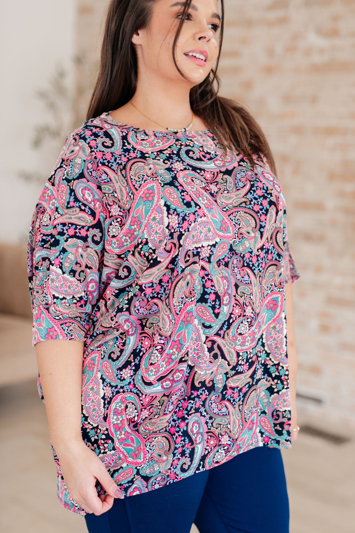 Essentially You Top in Pink Paisley - 2/23/2024