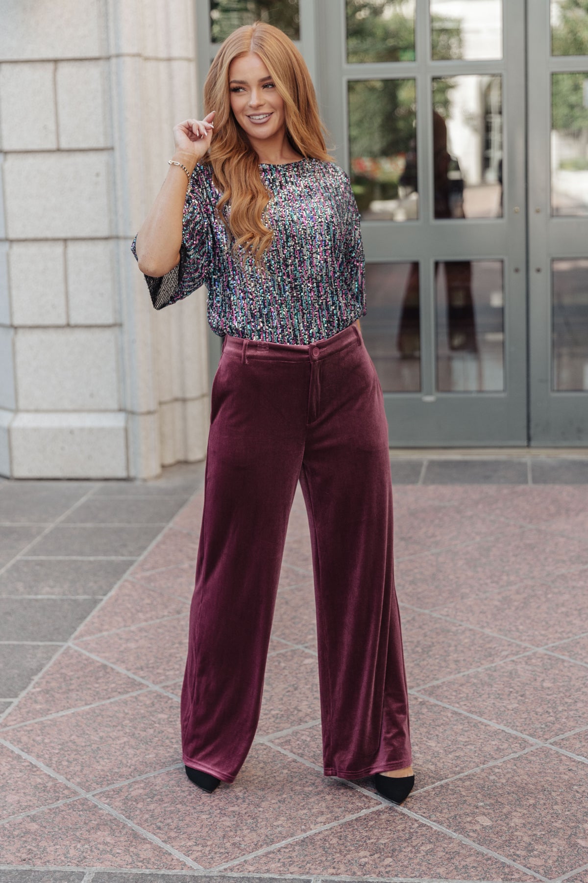 High Society Velvet Wide Leg Trousers - 11/6/2023