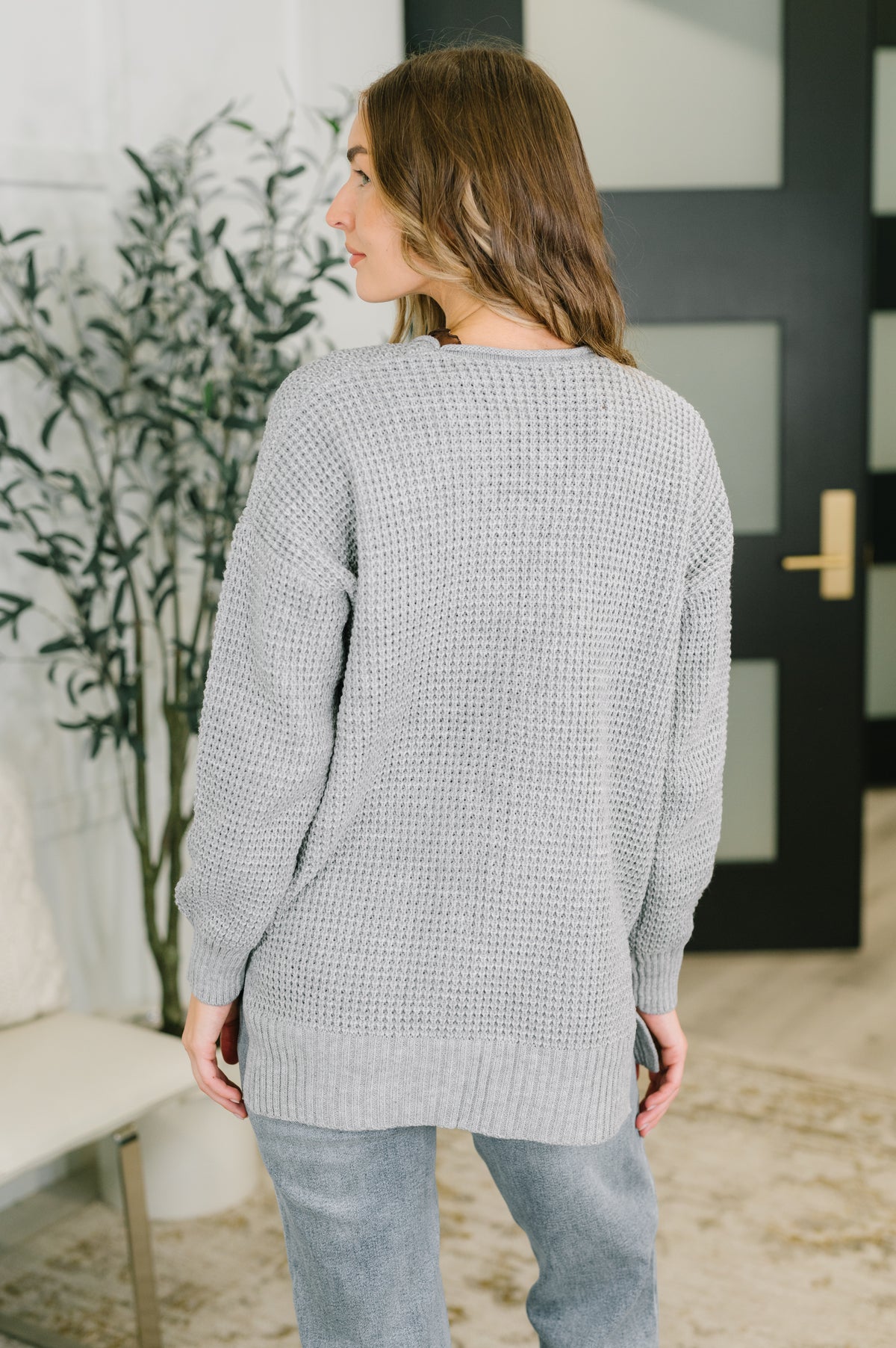 Everything Layer Waffle Knit Open Front Cardigan in Grey - 11/4/2026