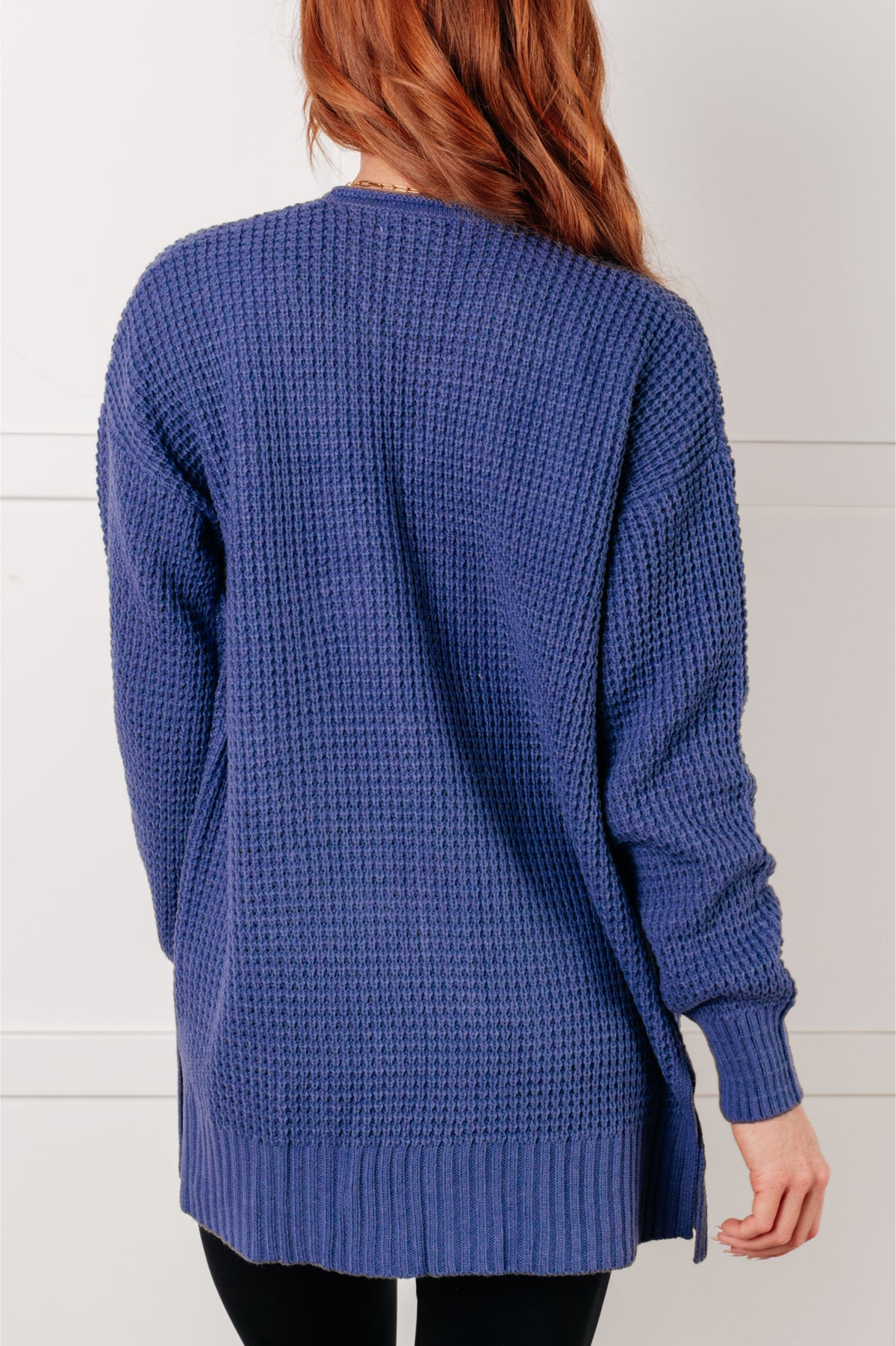 Everything Layer Waffle Knit Open Front Cardigan in Marlin - 1/29/2025