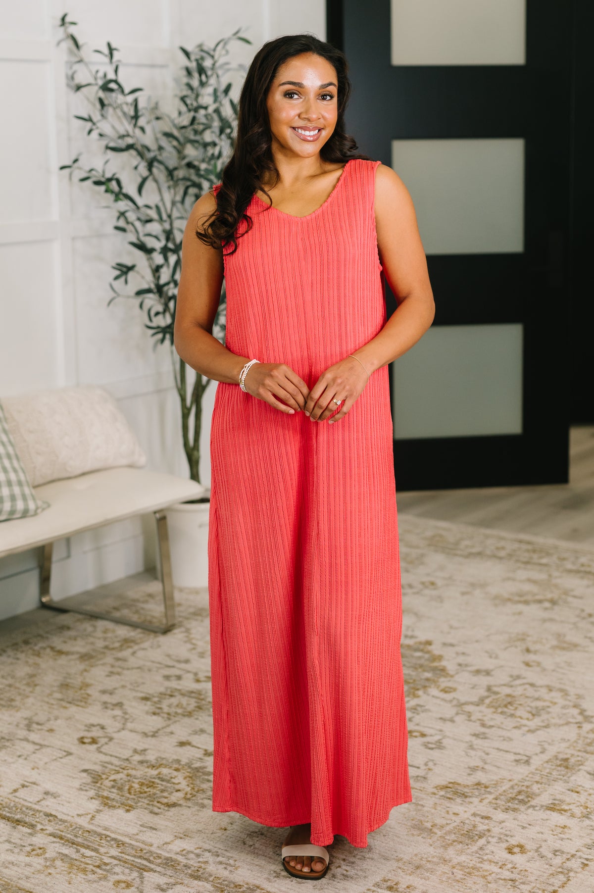 Everything She Wants Sleeveless Maxi Dress in Coral - 5/29/2026