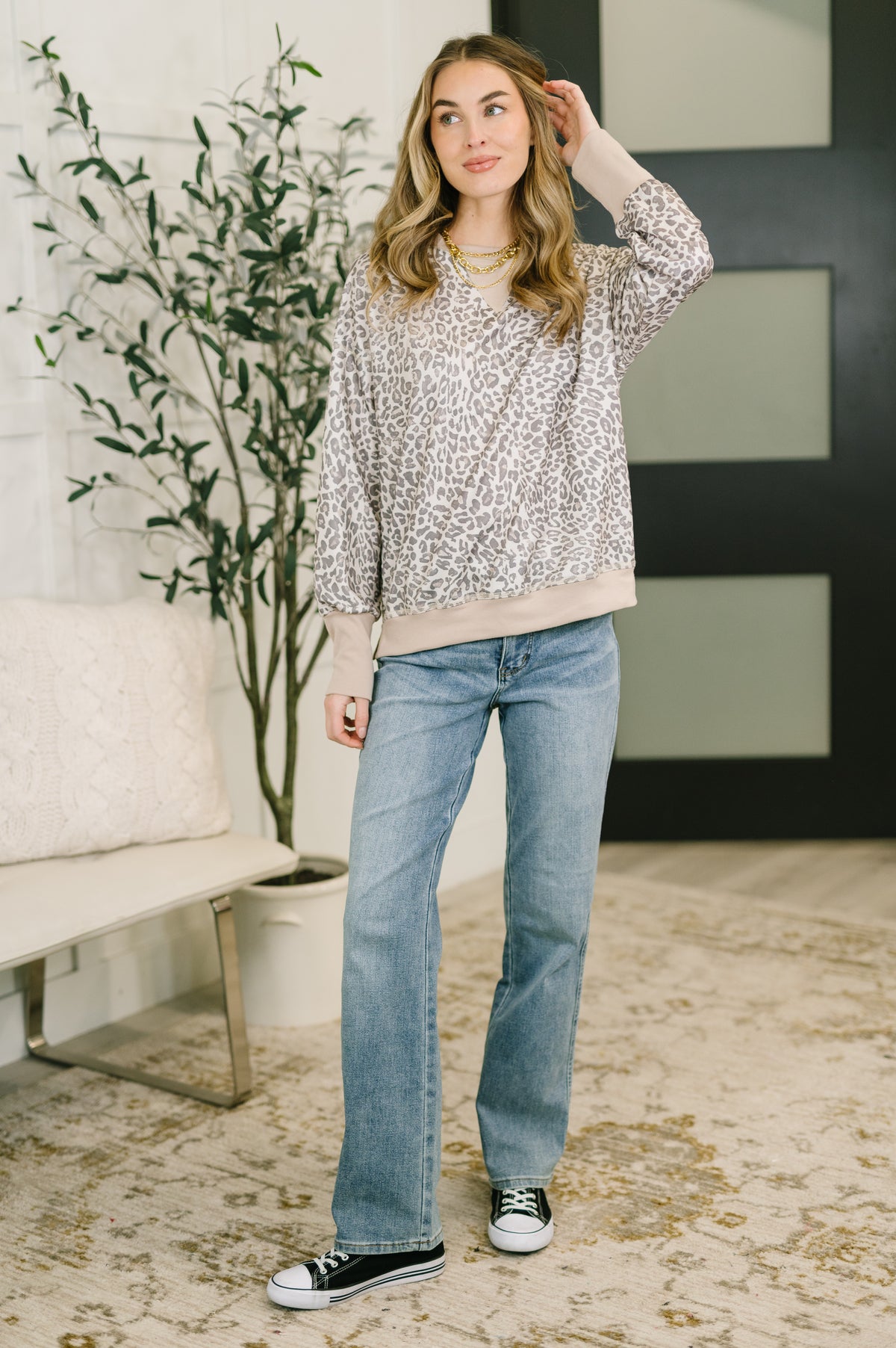 Everything You Need Patchwork Crew Neck Pullover - 3/6/2026