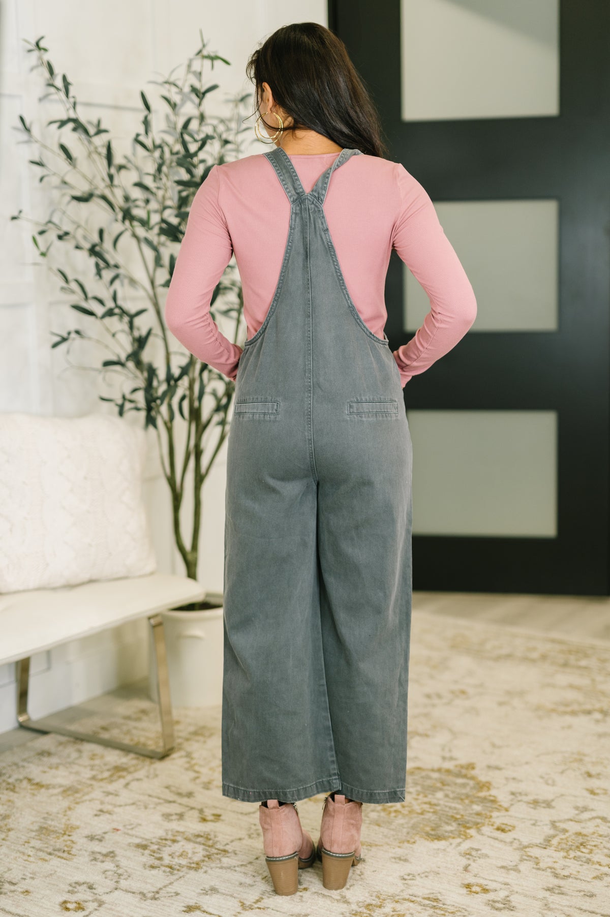 Exactly Where You Are Jumpsuit in Ash Black - 1/16/2026