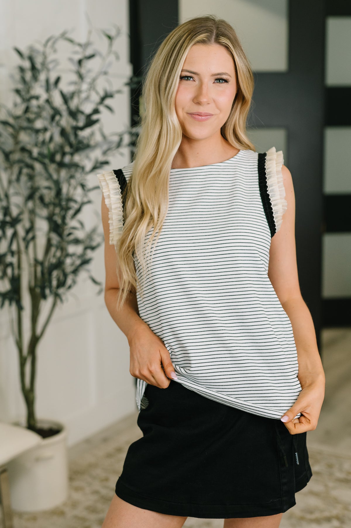 Exceeding Expectations Ruffled Sleeve Blouse - 7/31/2026