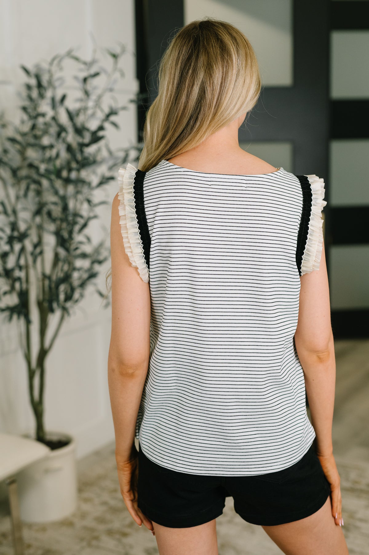 Exceeding Expectations Ruffled Sleeve Blouse - 7/31/2026