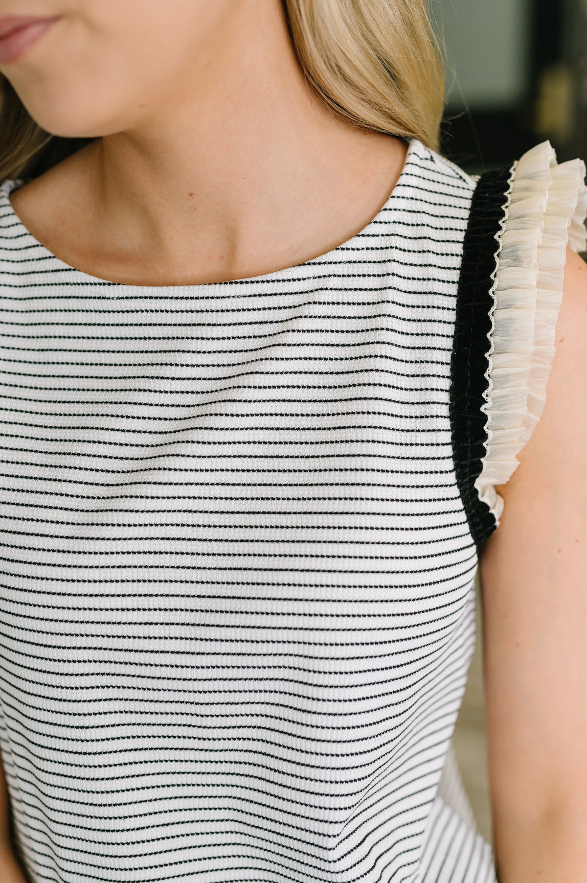 Exceeding Expectations Ruffled Sleeve Blouse - 7/31/2026