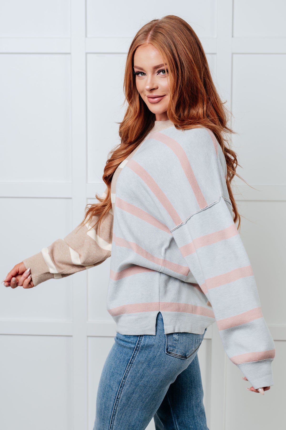 Exceptional Thought Striped Patchwork Sweater - 1/7/2025