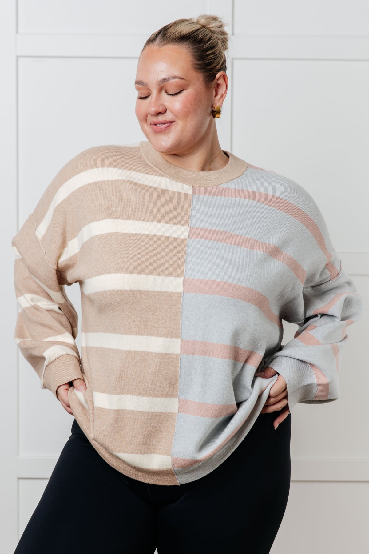 Exceptional Thought Striped Patchwork Sweater - 1/7/2025