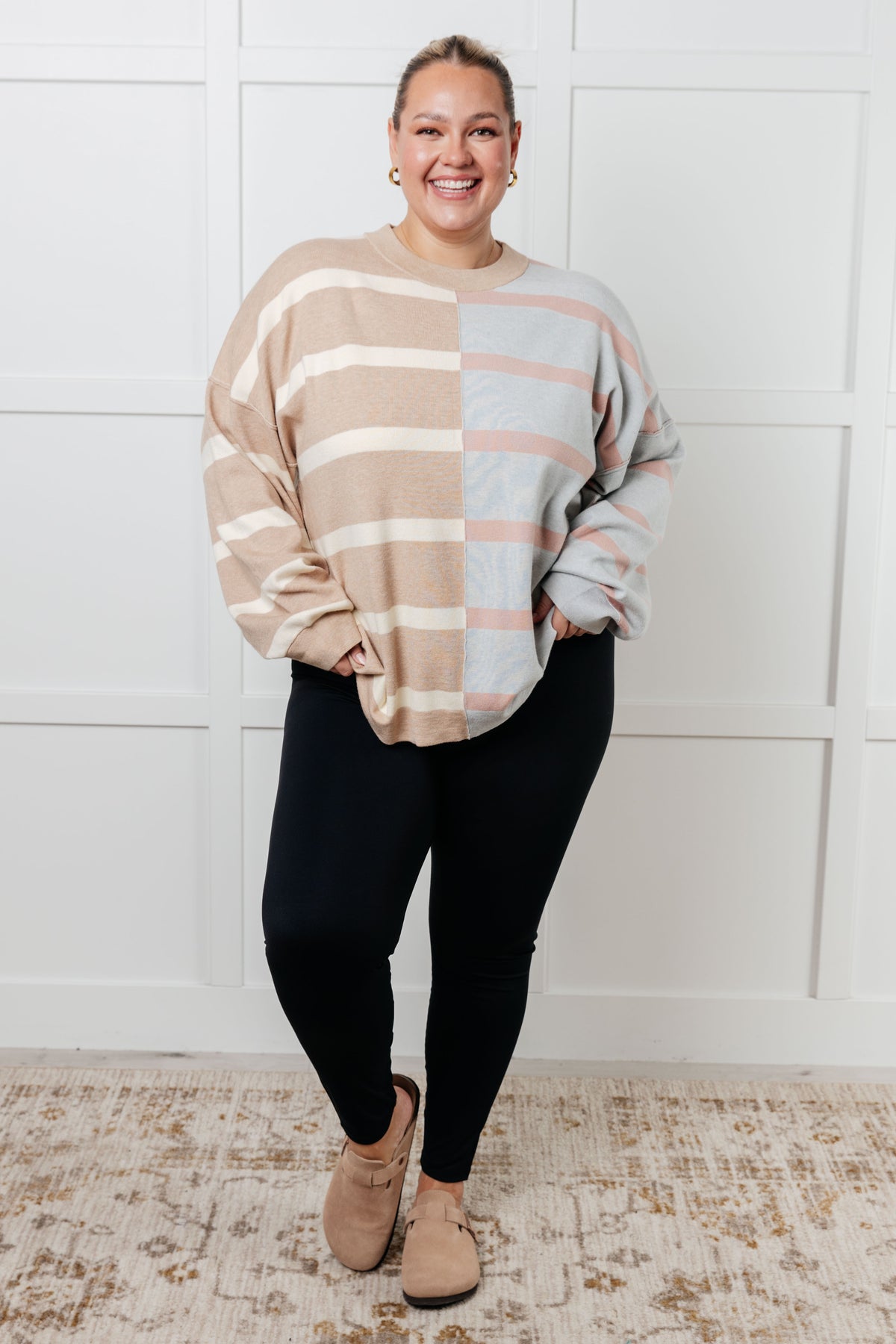 Exceptional Thought Striped Patchwork Sweater - 1/7/2025