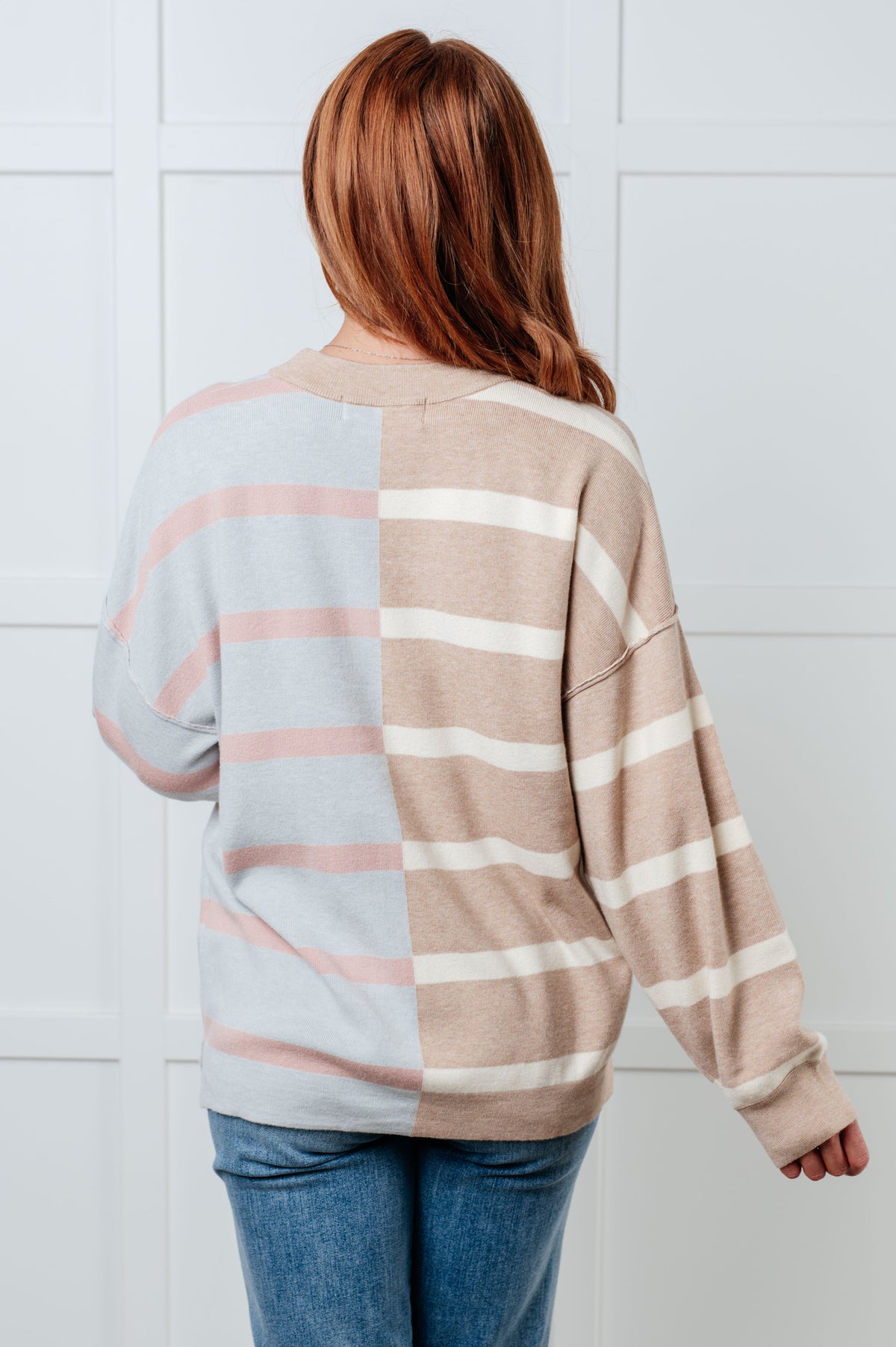 Exceptional Thought Striped Patchwork Sweater - 1/7/2025