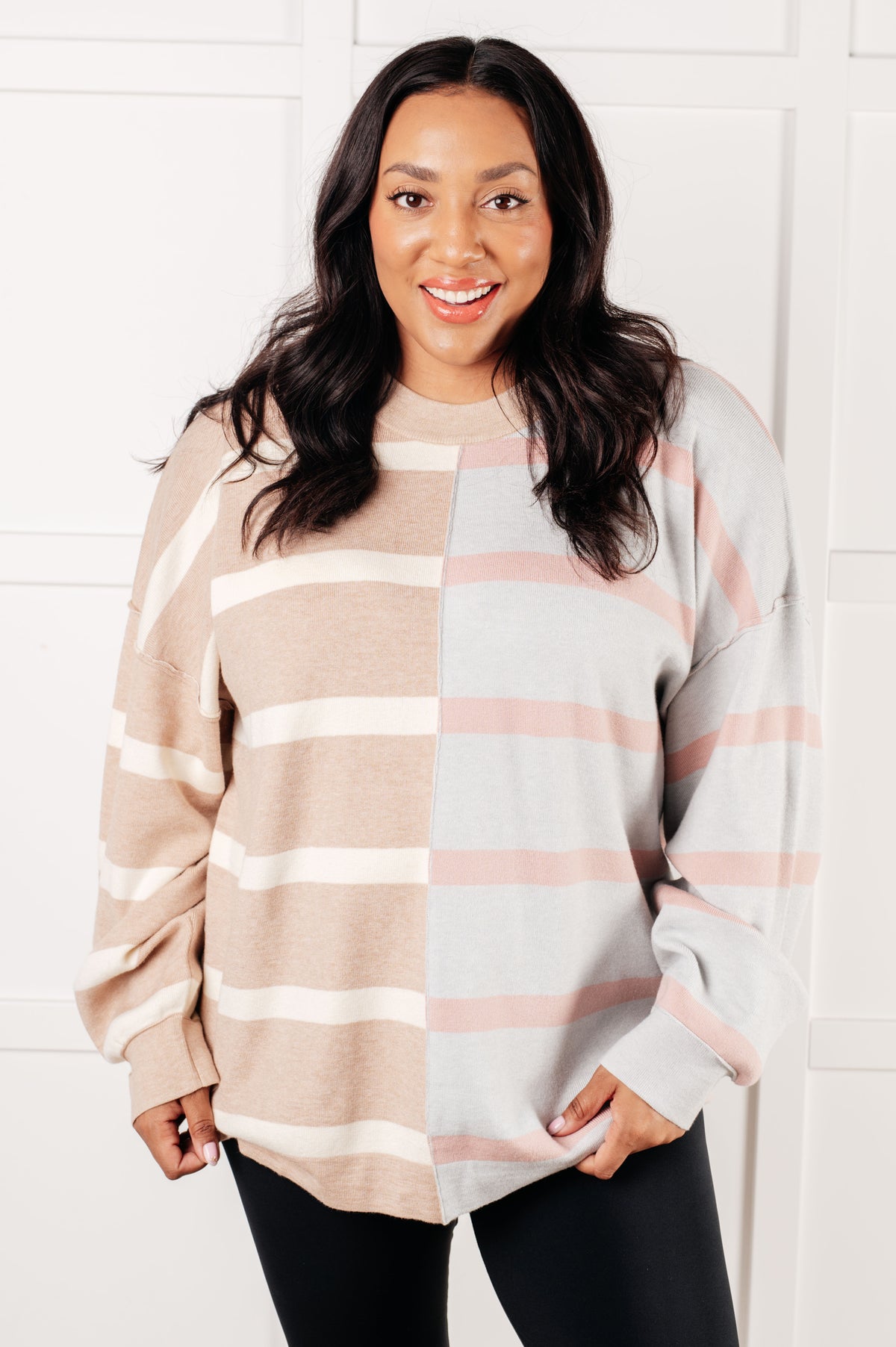 Exceptional Thought Striped Patchwork Sweater - 1/7/2025