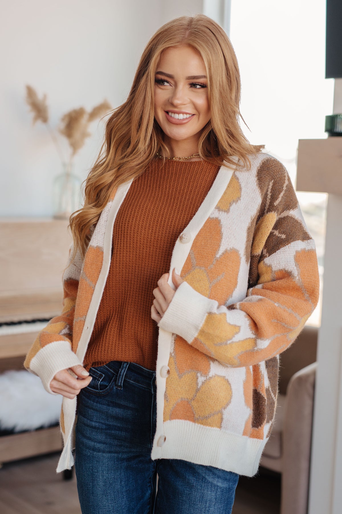 Lotta Love Knitted Sweater Top in Rust - 9/8/2025