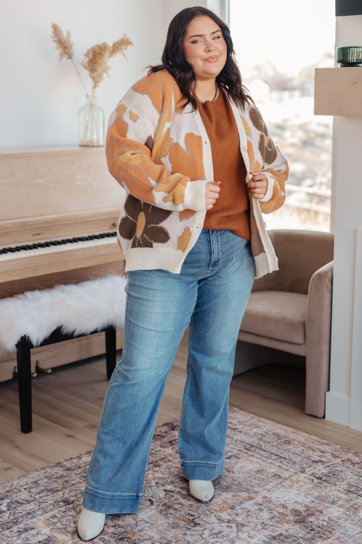 Lotta Love Knitted Sweater Top in Rust - 9/8/2025