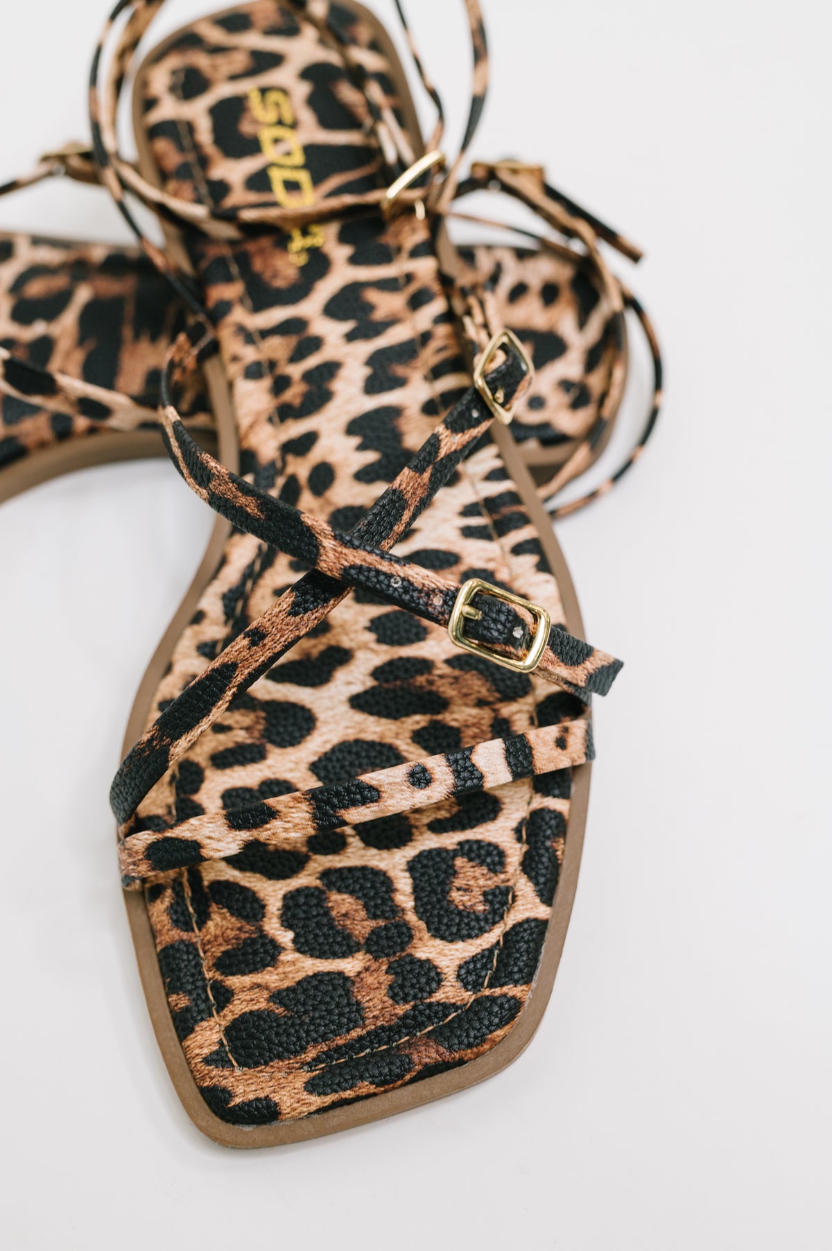 Eyeful Square Toe Ankle Strap Sandal in Leopard - 8/11/2026