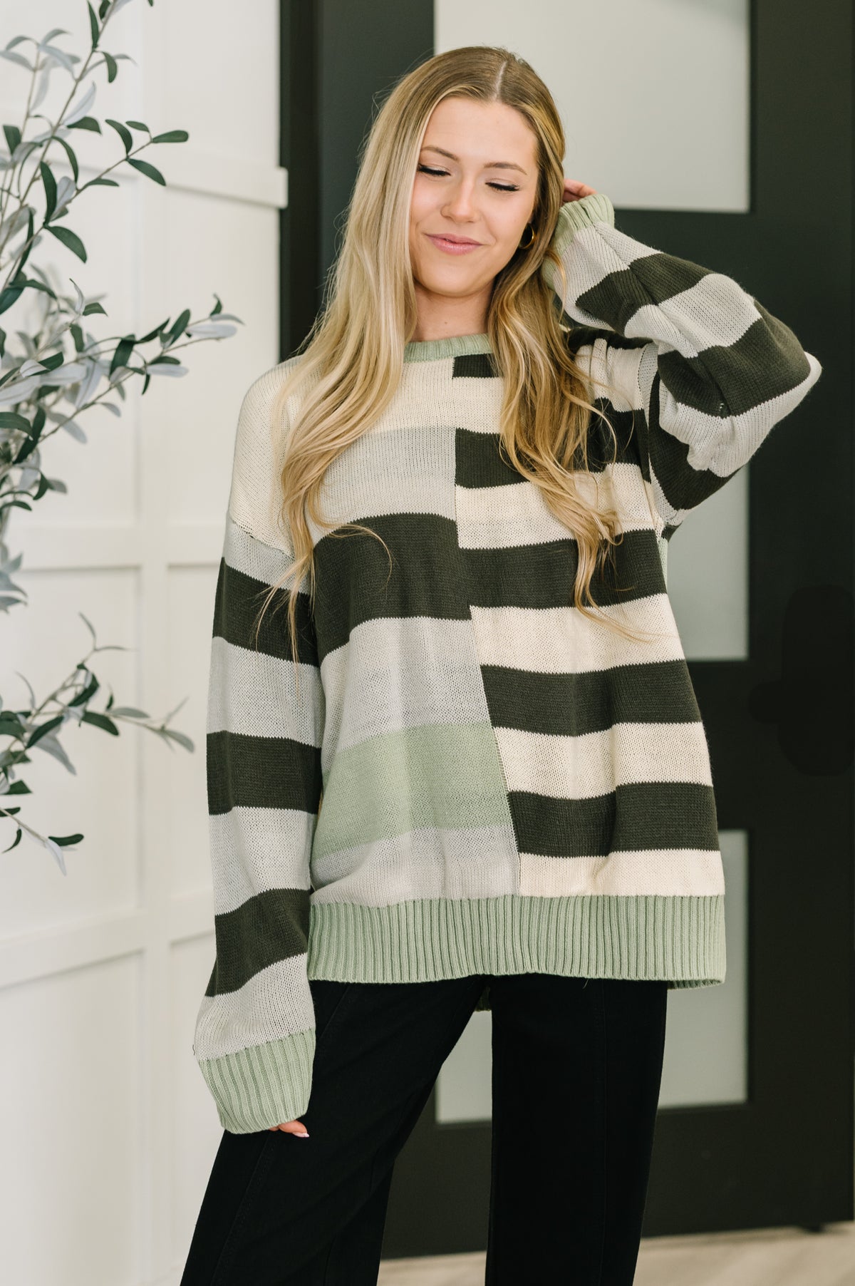 Fall Into Us Color Block Knit Pullover - 10/31/2025