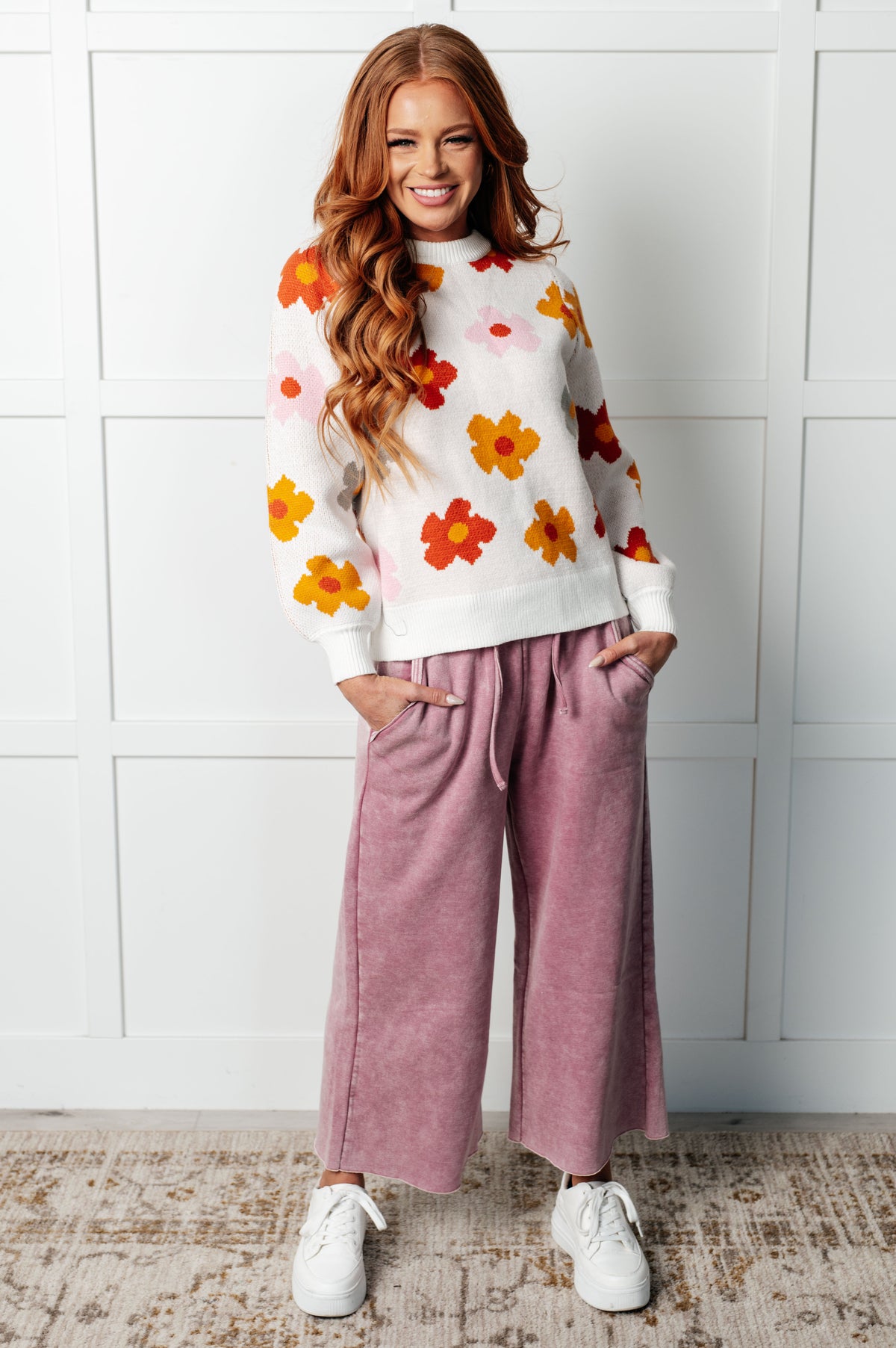 Falling Flowers Floral Sweater - 9/18/2025