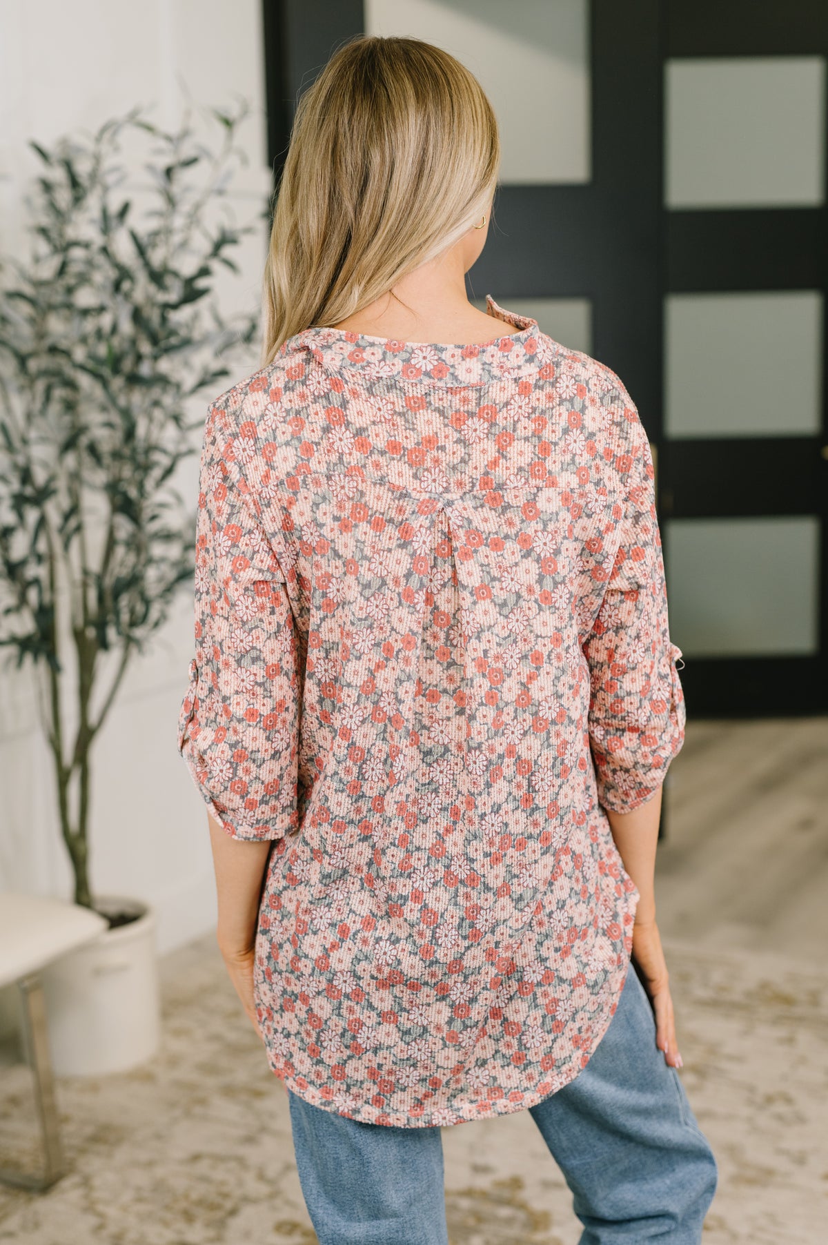 Favorite Florist Split Neck Half Sleeve Top - 8/25/2026