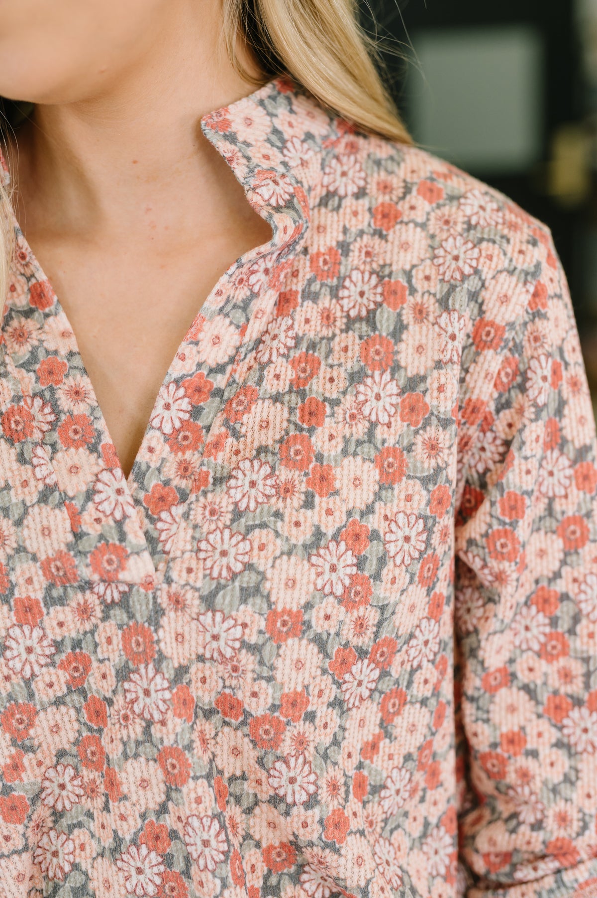 Favorite Florist Split Neck Half Sleeve Top - 8/25/2026