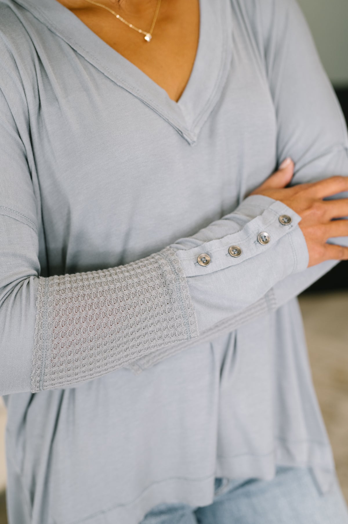 Feel That Something Contrast Sleeve Top - 12/30/2025