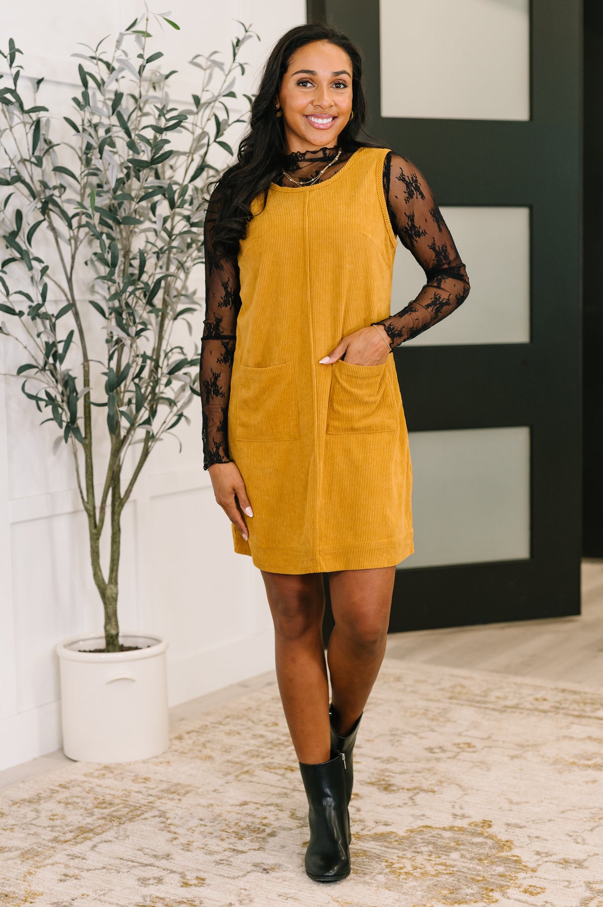 Feeling That Way Corduroy Dress - 10/24/2025