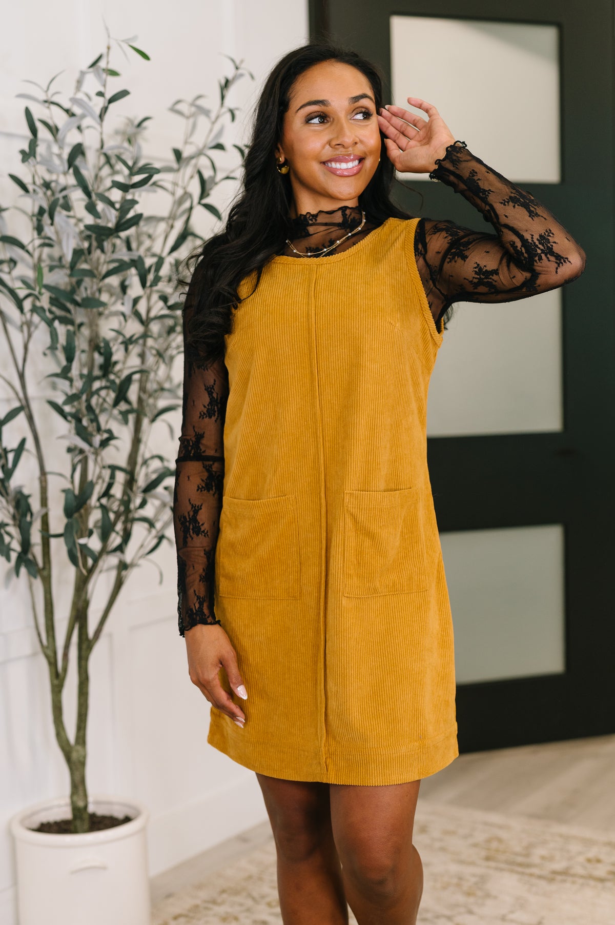 Feeling That Way Corduroy Dress - 10/24/2025