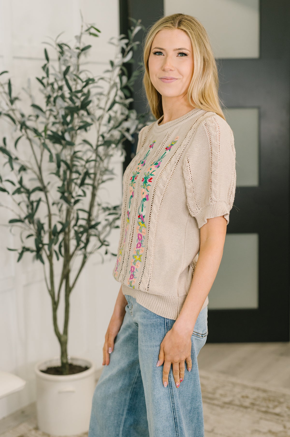 Feel so Fine Embroidered Knit Top - 4/7/2026 NEW