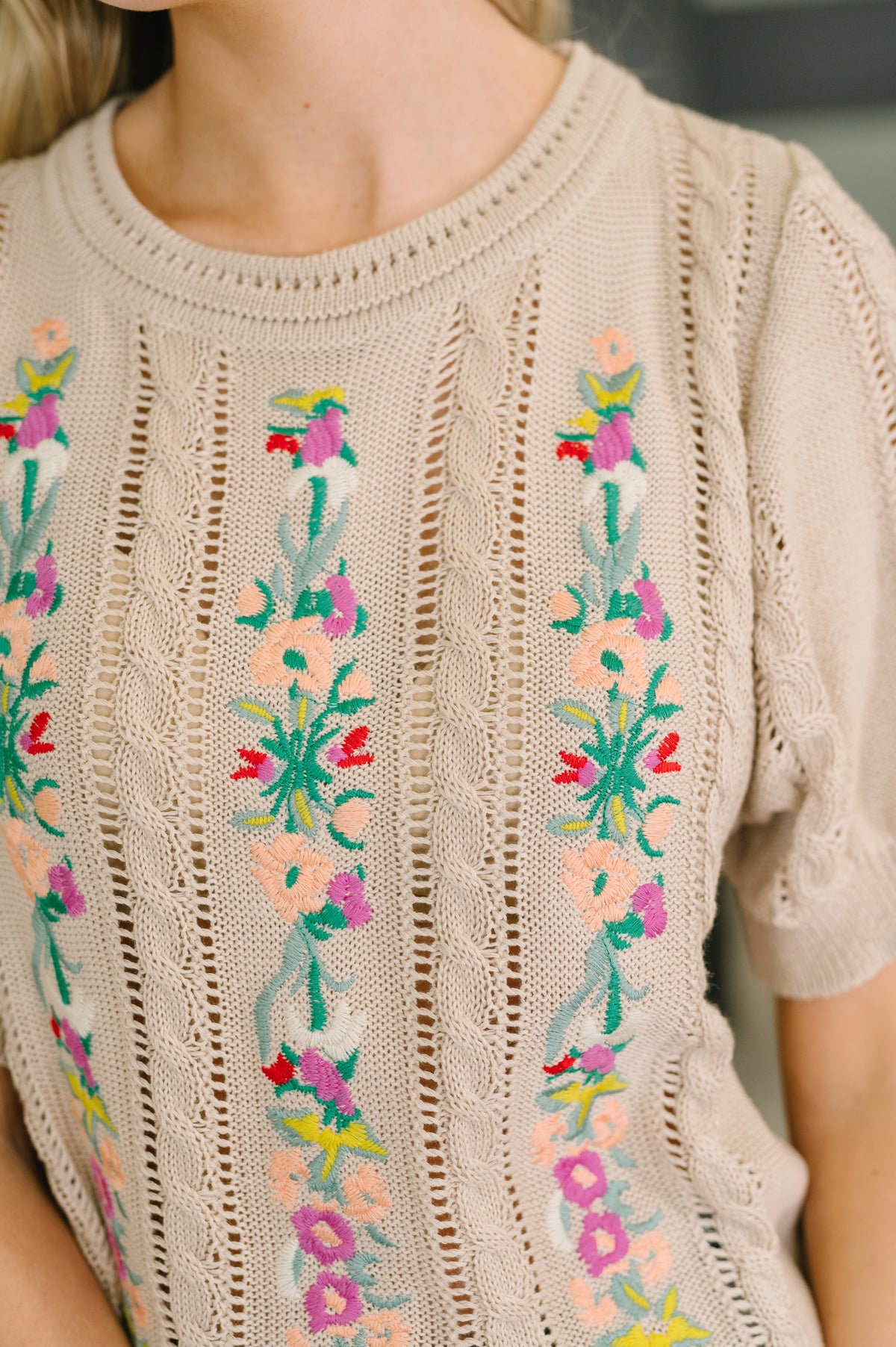Feel so Fine Embroidered Knit Top - 4/7/2026 NEW