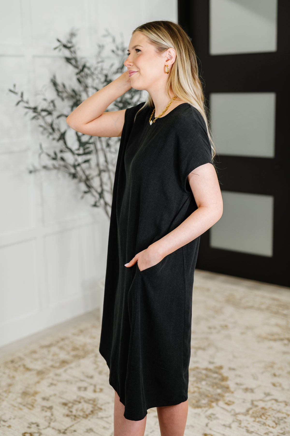 Flatter Me Later Relaxed Dress in Black - 6/20/2025