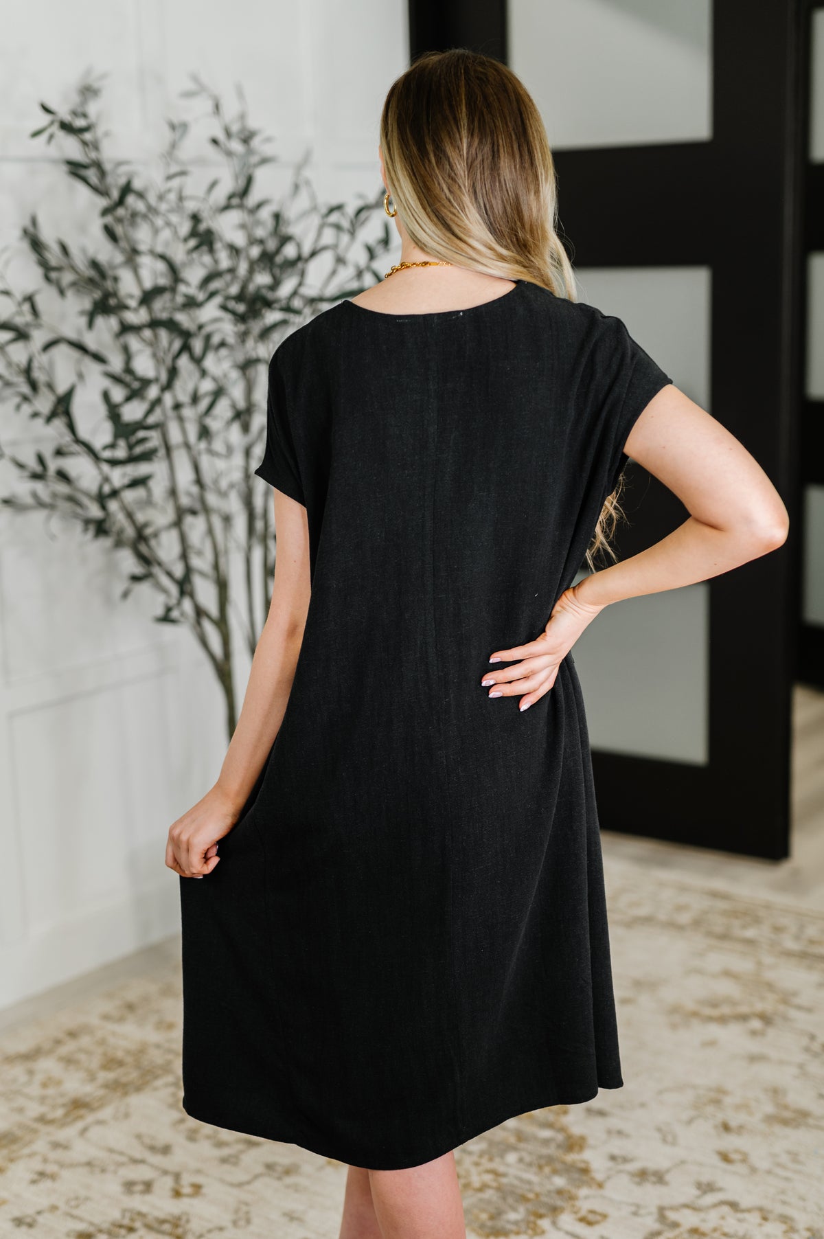 Flatter Me Later Relaxed Dress in Black - 6/20/2025