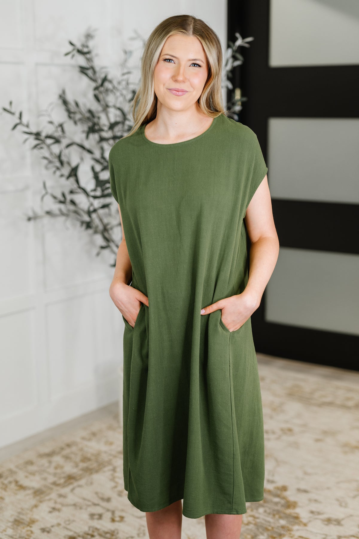 Flatter Me Later Relaxed Dress in Moss - 6/20/2025