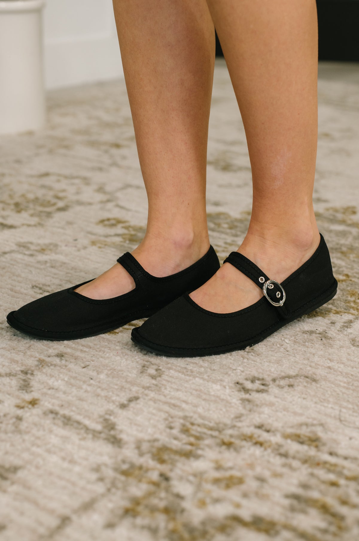 Fleta Buckle Flats in Black - 12/16/2025