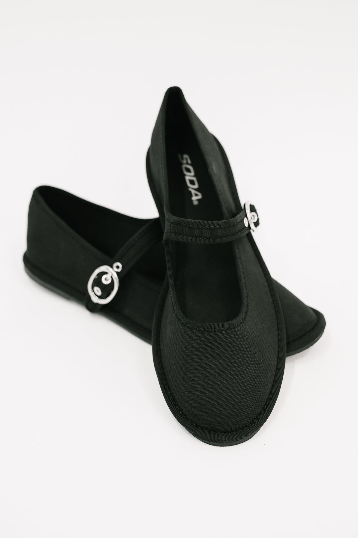 Fleta Buckle Flats in Black - 12/16/2025