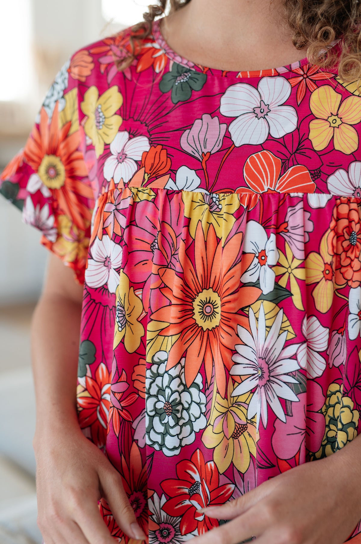 Flit About Floral Top in Pink - 5/5/2025