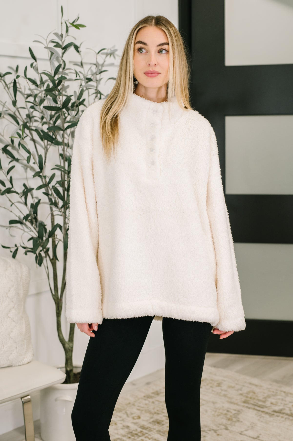 Fluffy Flurry Snap Button Pullover - 12/19/2025