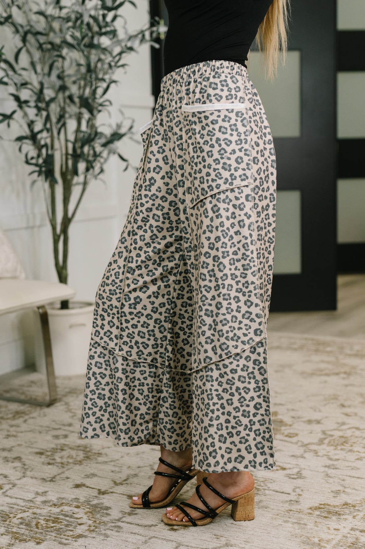 Follow the Flow Wide Leg Leopard Print Bottoms - 7/31/2026