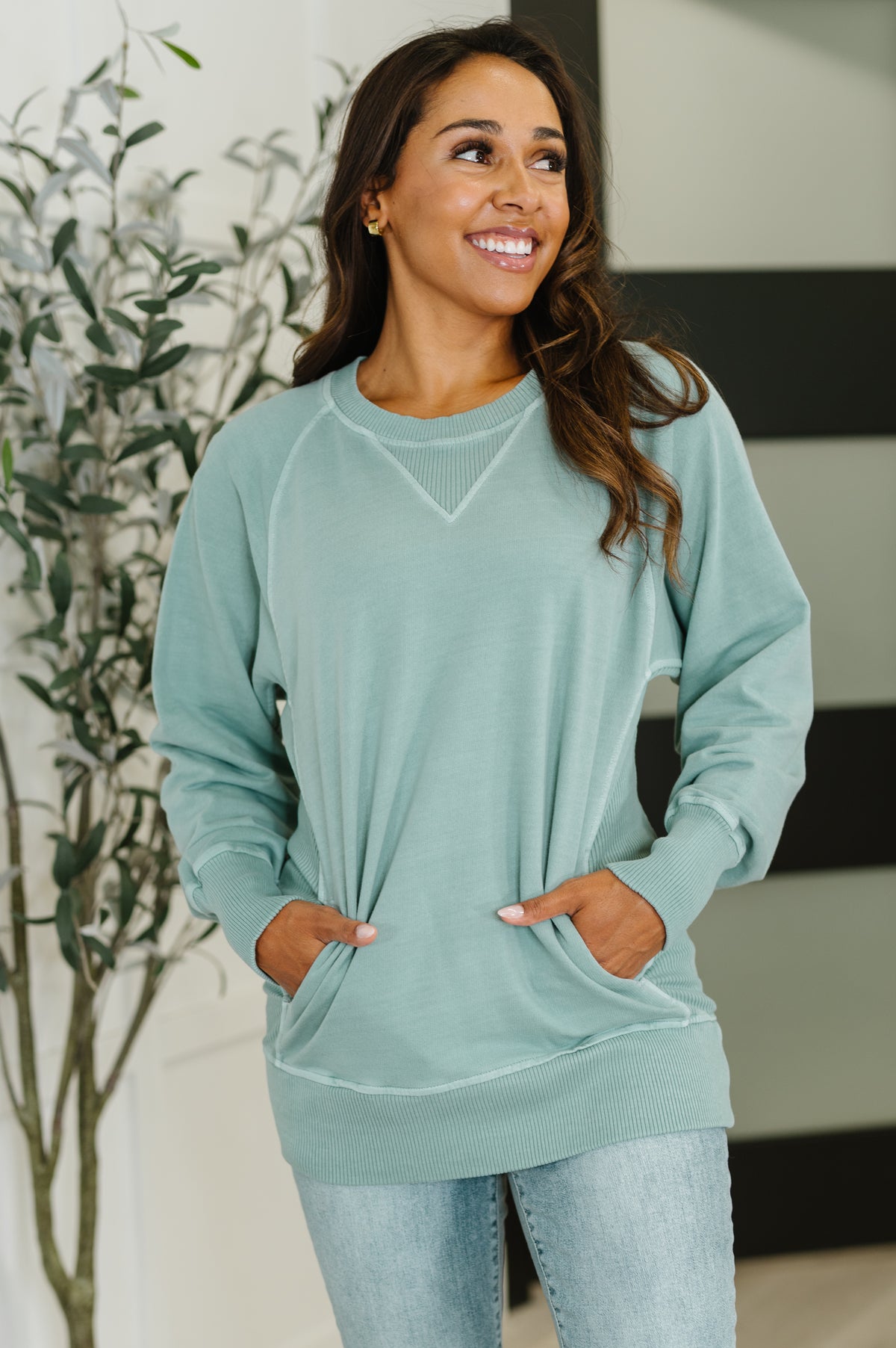 For the Experience Relaxed Pullover in Ash Blue - 9/17/2025