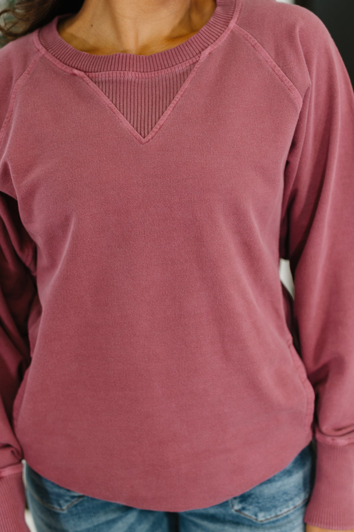 For the Experience Relaxed Pullover in Cabernet - 9/17/2025
