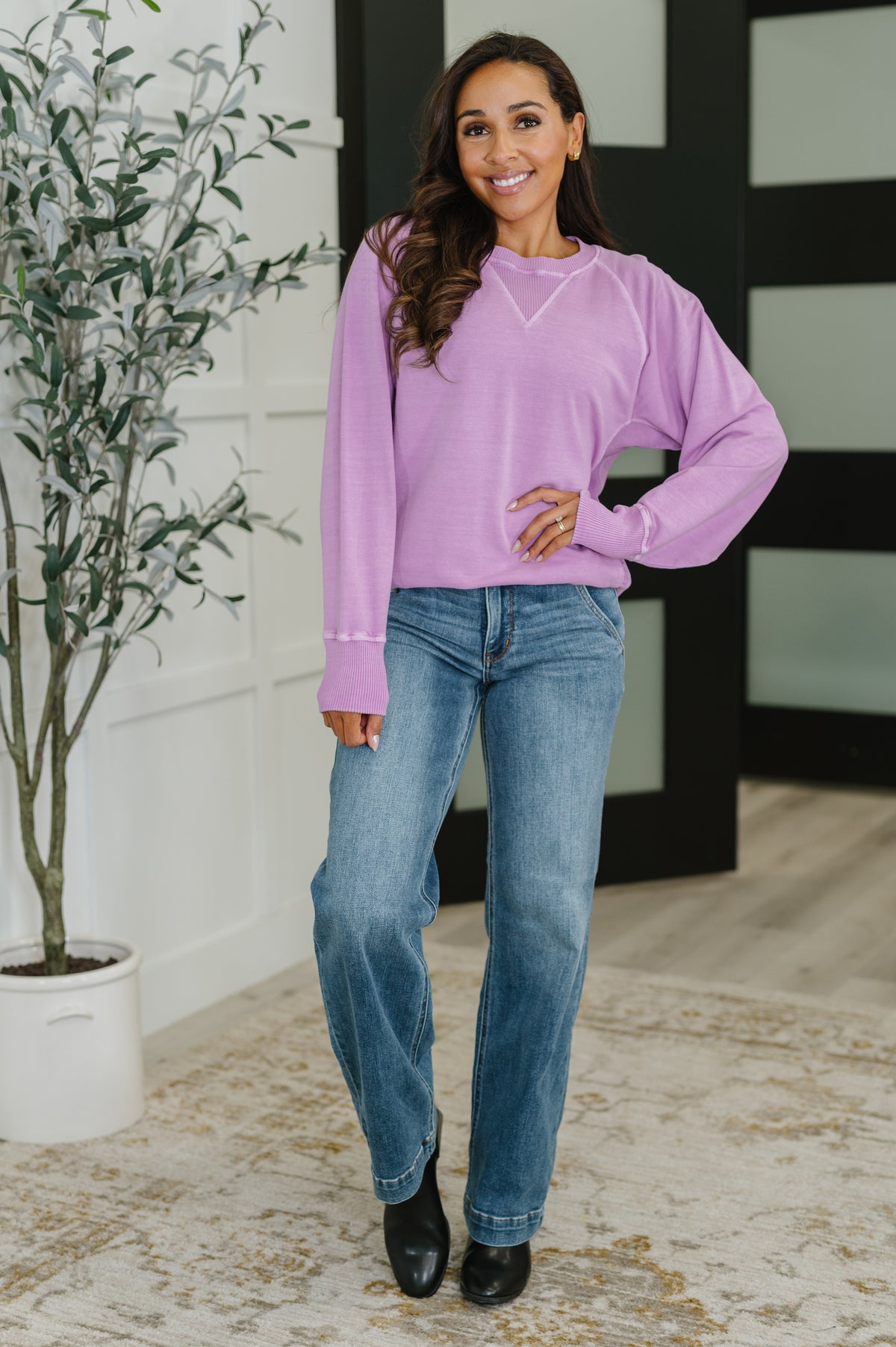 For the Experience Relaxed Pullover in Lavender - 9/17/2025