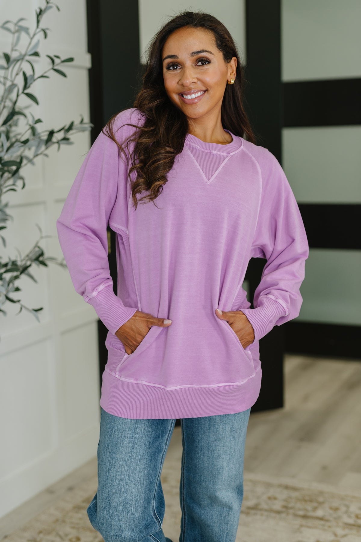 For the Experience Relaxed Pullover in Lavender - 9/17/2025