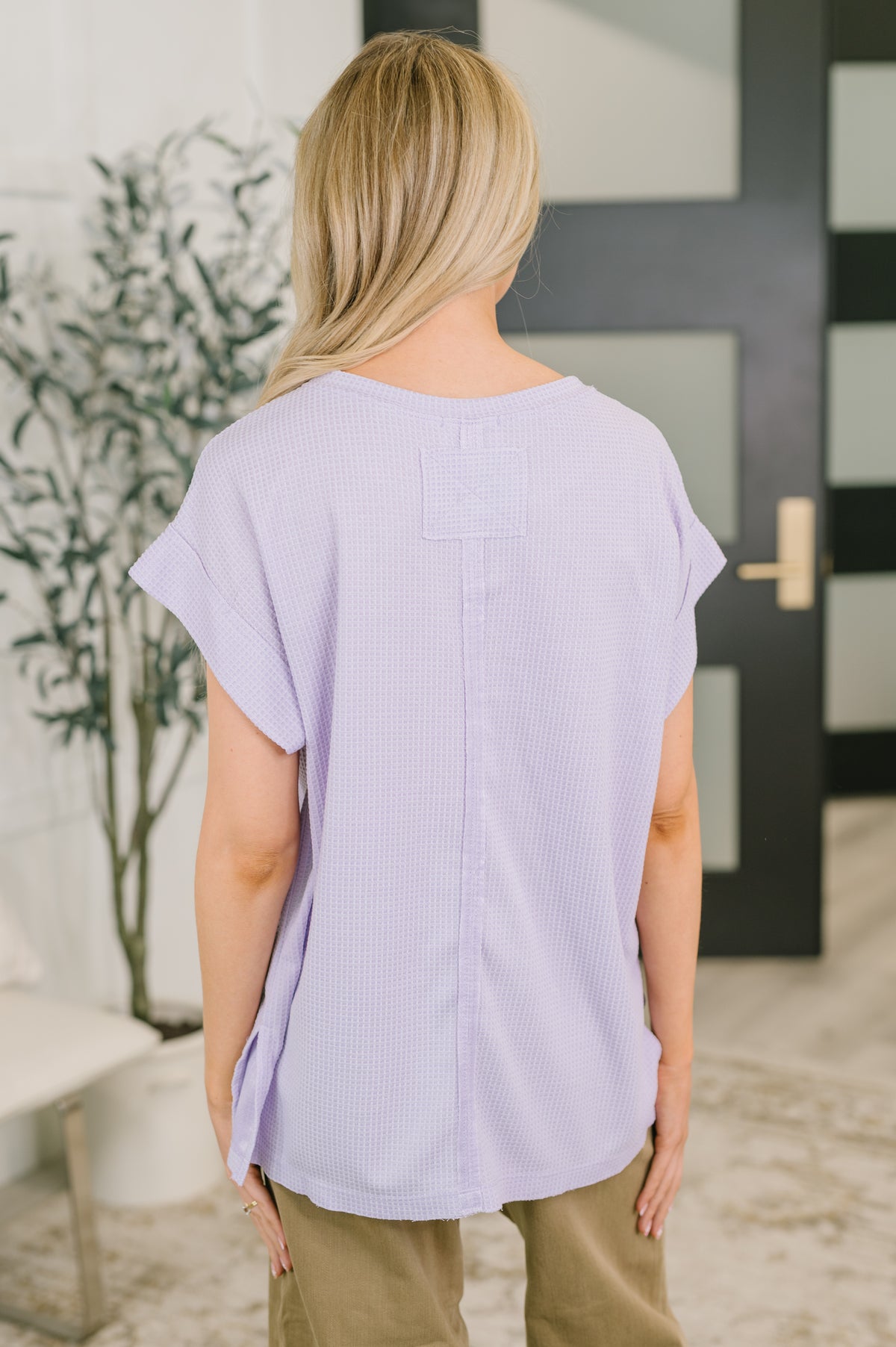 Foundation First Waffle Knit Relaxed Tee in Lilac - 6/19/2026