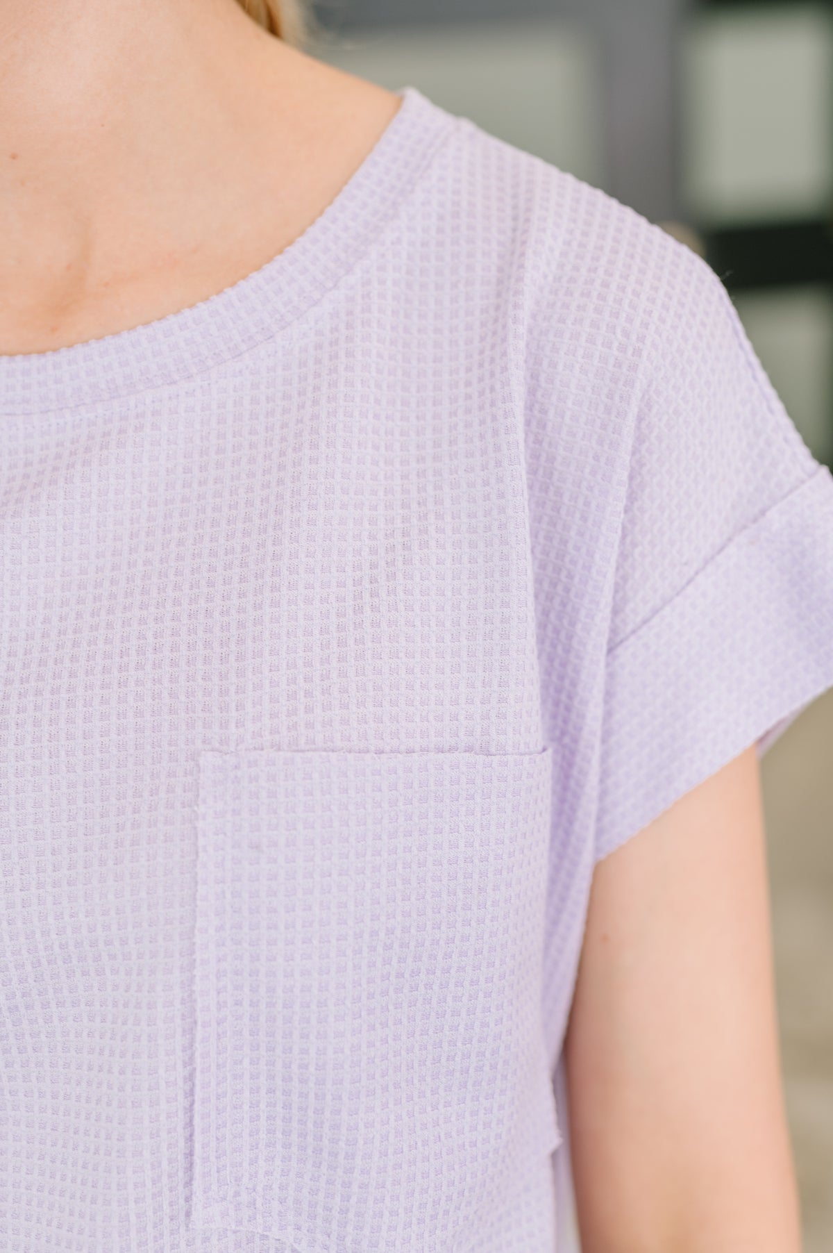 Foundation First Waffle Knit Relaxed Tee in Lilac - 6/19/2026