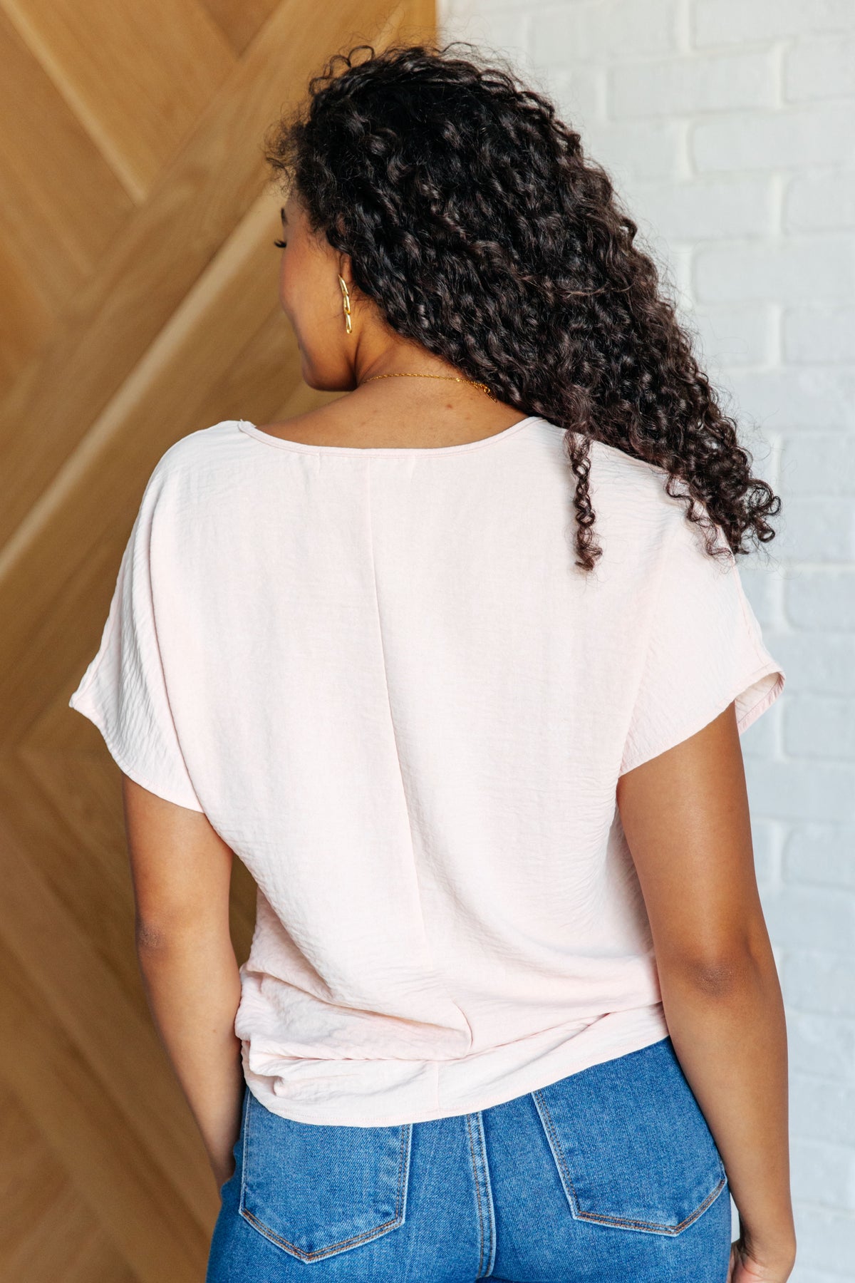 Frequently Asked Questions V-Neck Top in Blush - 4/3/2025