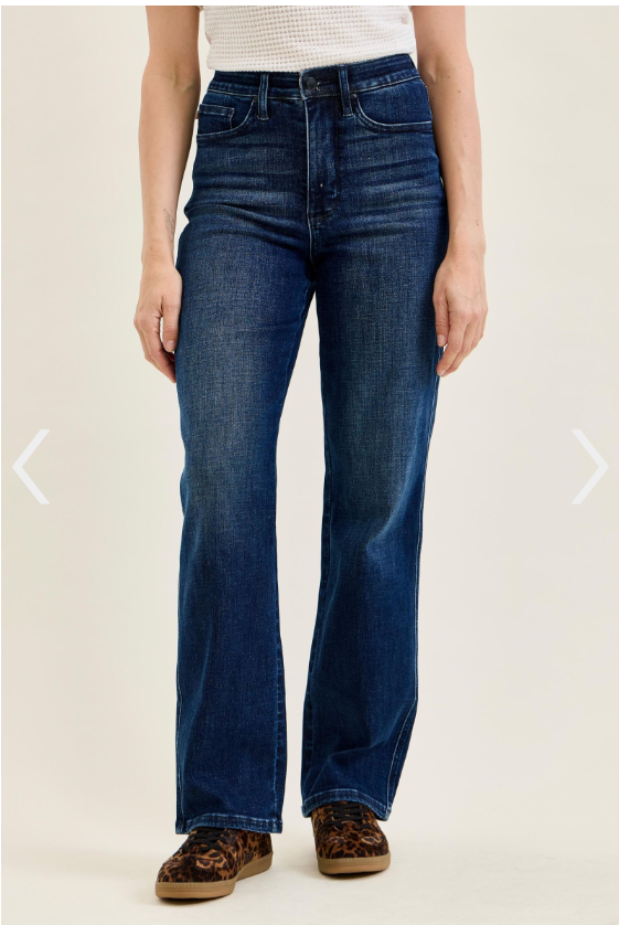 Linda High Waist Classic Straight Jean in Dark Midnight Blue - 10/21/2026