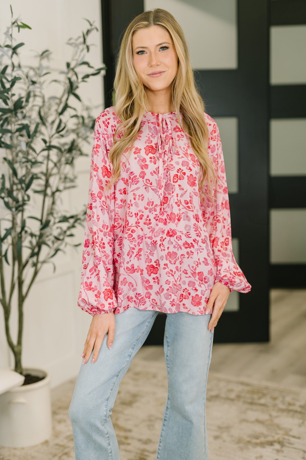 Garden Kiss V-Neck Puff Sleeve Blouse - 2/10/2026