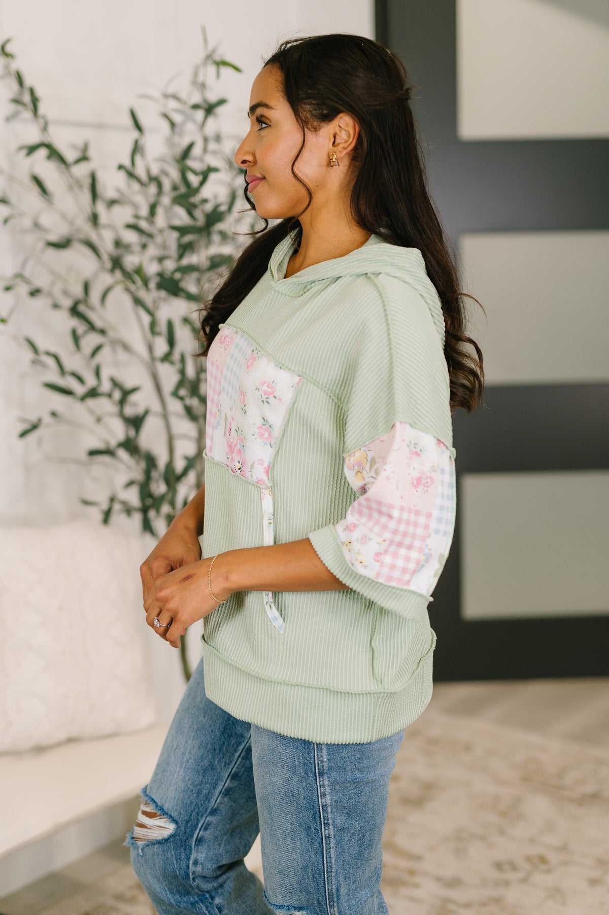 Get My Fixin' Cable Ribbed Knit Hooded Top - 2/24/2026