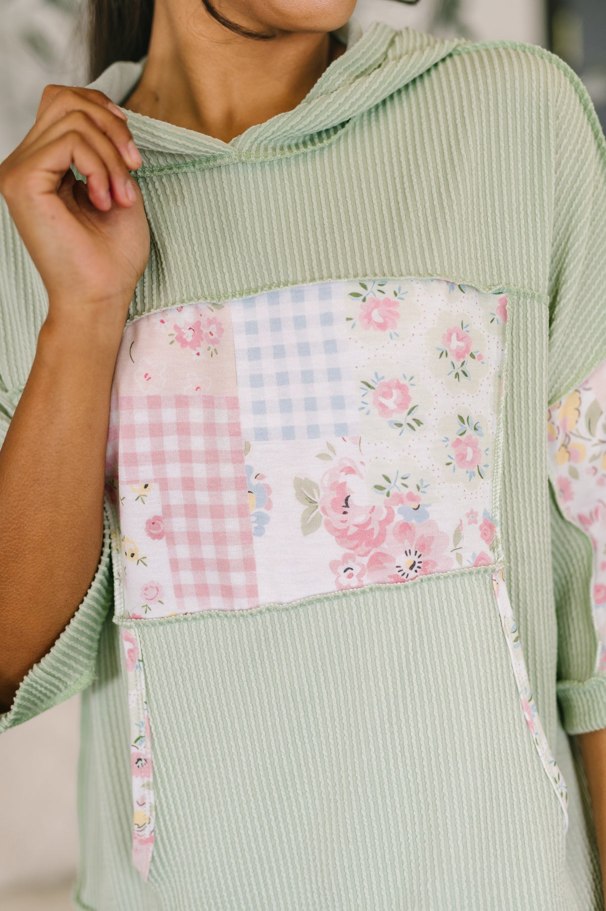 Get My Fixin' Cable Ribbed Knit Hooded Top - 2/24/2026